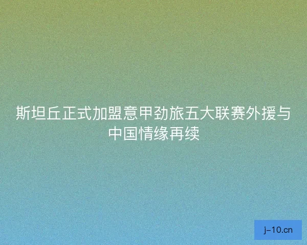 斯坦丘正式加盟意甲劲旅五大联赛外援与中国情缘再续 斯坦丘正式加盟意甲劲旅五大联赛外援与中国情缘再续