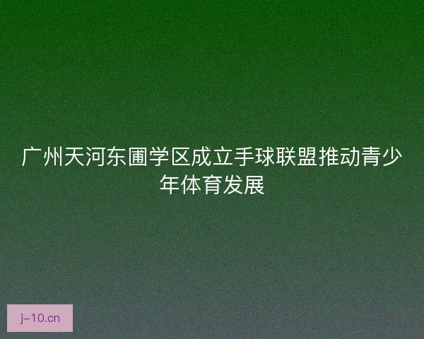 广州天河东圃学区成立手球联盟推动青少年体育发展 广州天河东圃学区成立手球联盟推动青少年体育发展